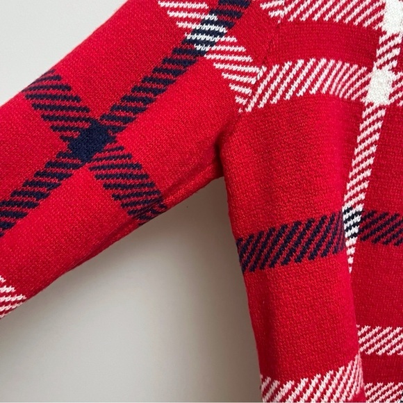 Lands End Mens Medium 38-40 Wool Blend Plaid Holiday Christmas Crewneck Sweater - Picture 3 of 7